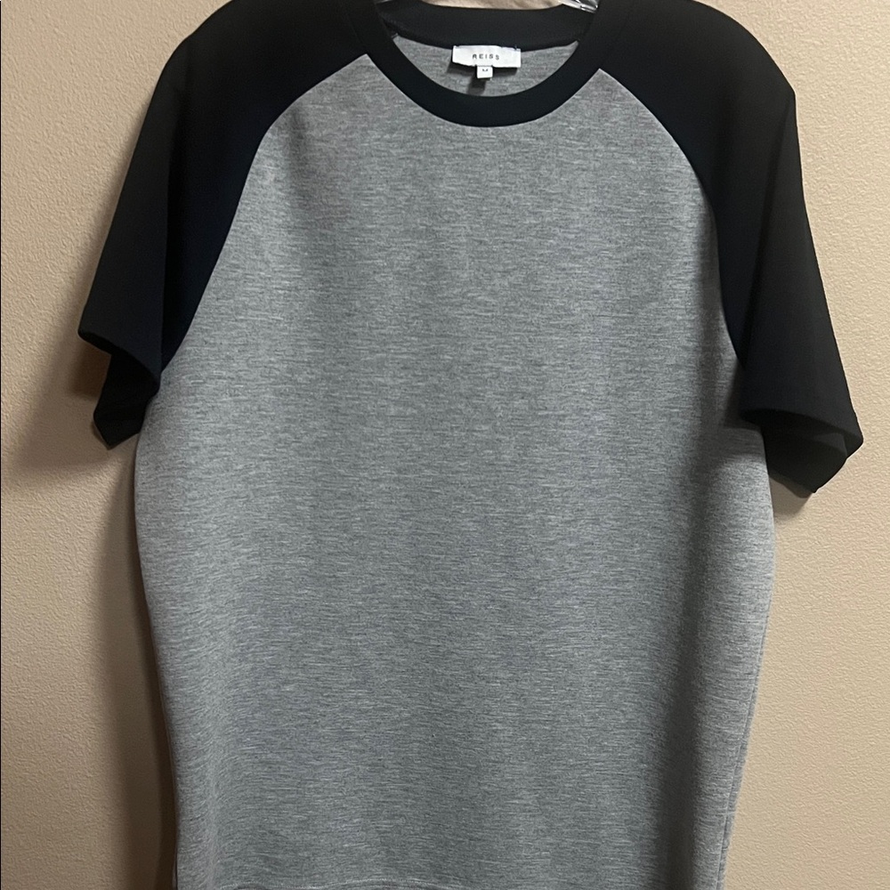 Reiss Black and Gray Men's Short Sleeve Tee